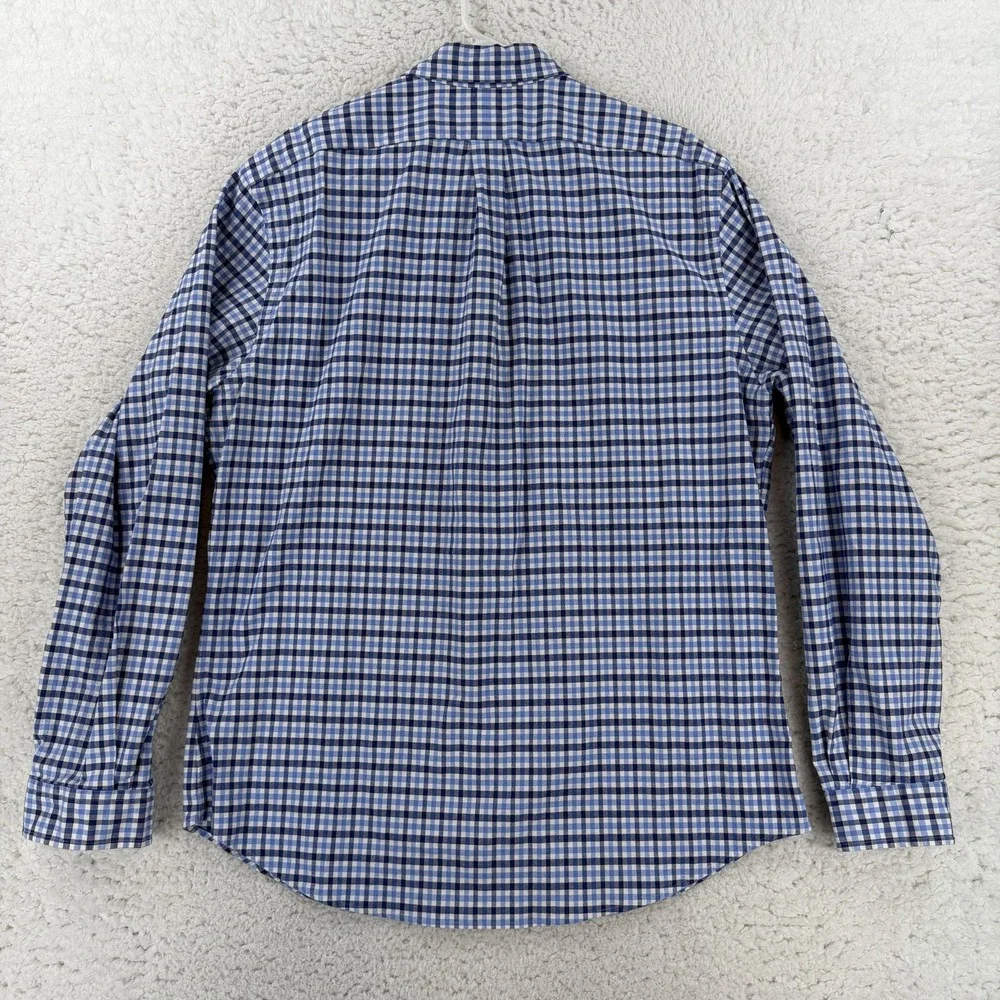 Ralph Lauren Shirt Mens 2XL Blue Check Slim Fit Stretch Oxford Button Down Pony